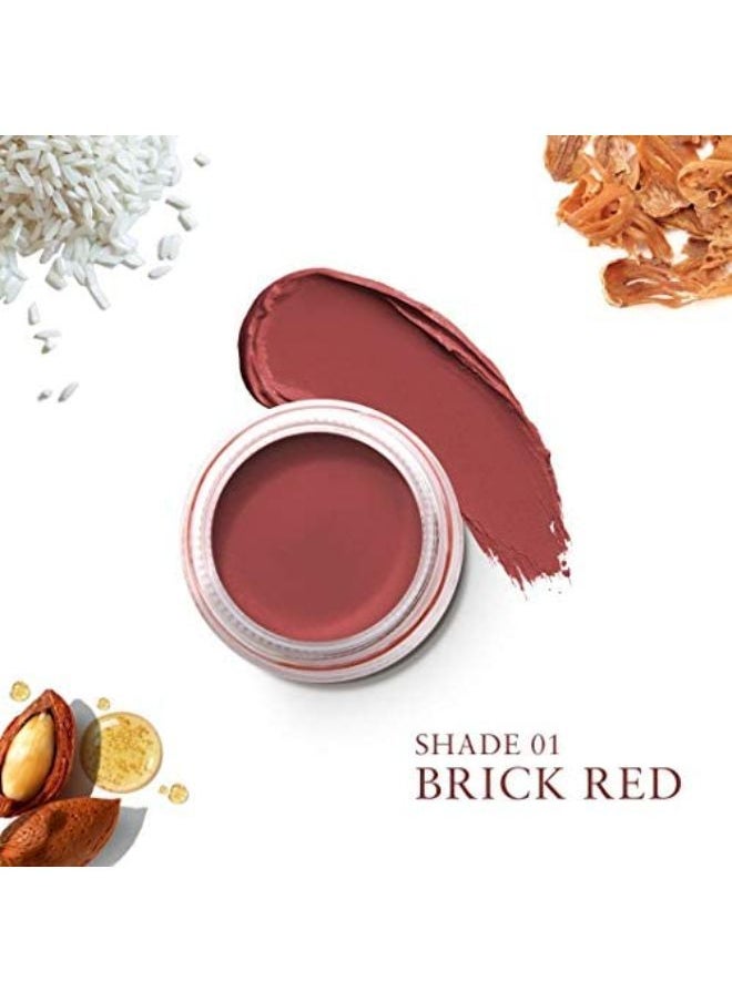 Just Herbs - Ayurvedic, Natural Lip & Cheek Tint, Blush For Women - Sls ,Chemical & Paraben Free - 01 Brick Red (Creamy Matte) - Image 1