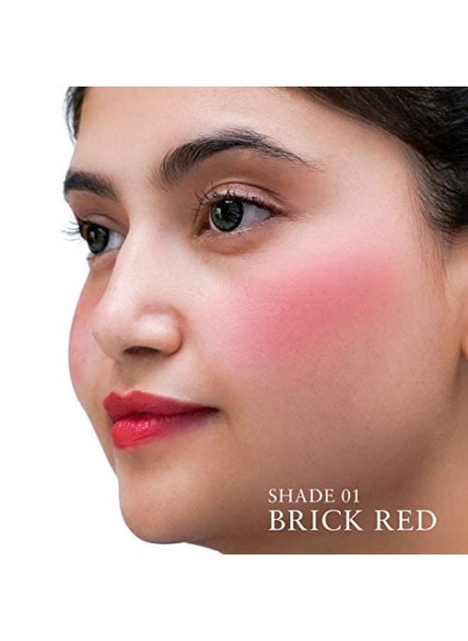 Just Herbs - Ayurvedic, Natural Lip & Cheek Tint, Blush For Women - Sls ,Chemical & Paraben Free - 01 Brick Red (Creamy Matte) - Image 1
