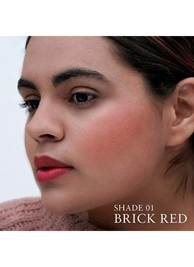 Just Herbs - Ayurvedic, Natural Lip & Cheek Tint, Blush For Women - Sls ,Chemical & Paraben Free - 01 Brick Red (Creamy Matte) - Image 1