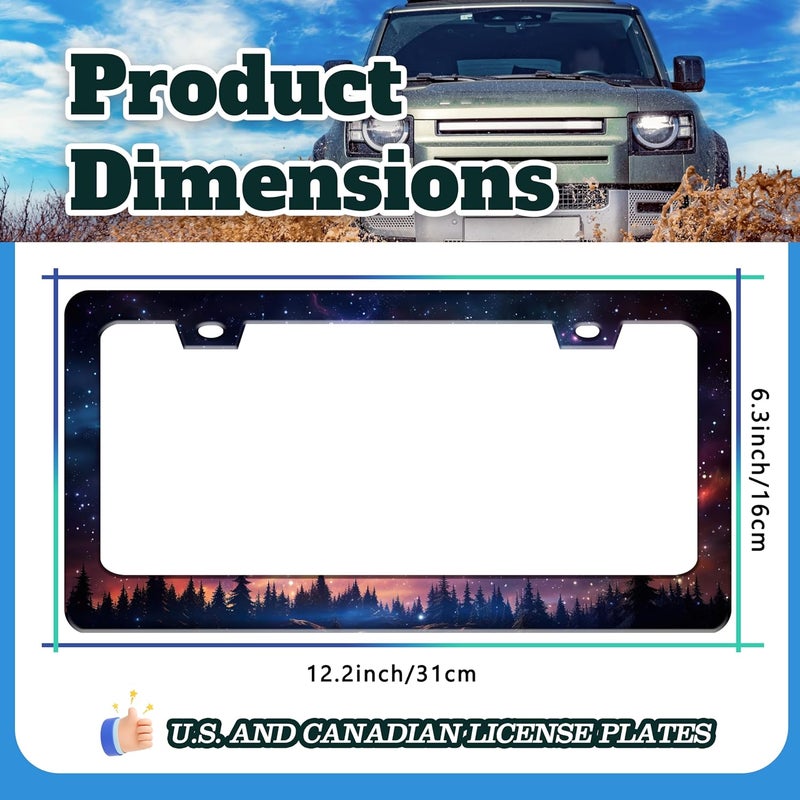 TINALUIN Starry Sky Galaxy License Plate Frame - Durable Stainless Steel Car Decoration - Image 3