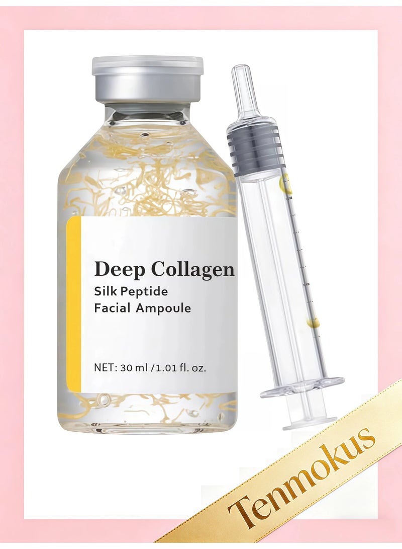 Tenmokus Deep Collagen Silk Peptide Intensive Ampoule Serum - Copper Peptides for Wrinkle Firming, Hydrating &  Pore-Refining - Image 1