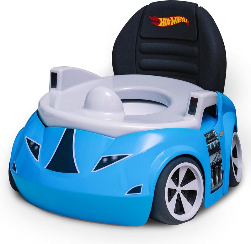 Hot Wheels كرسي تدريب المرحاض على شكل سيارة سباق زرقاء من هوت ويلز - Image 1