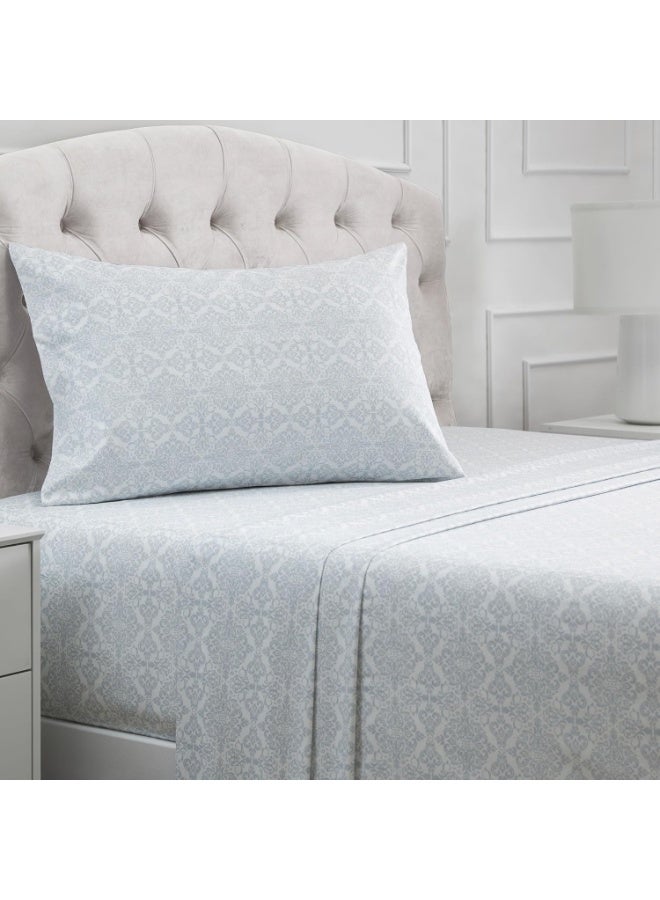 Mellanni Twin XL Sheets Set - 3 PC Iconic Collection Bedding - Hotel Luxury, Extra Soft, Cooling Bed Sheets - Wrinkle, Fade, Stain Resistant (Twin Extra Long, Laced Sky Blue) - Image 1