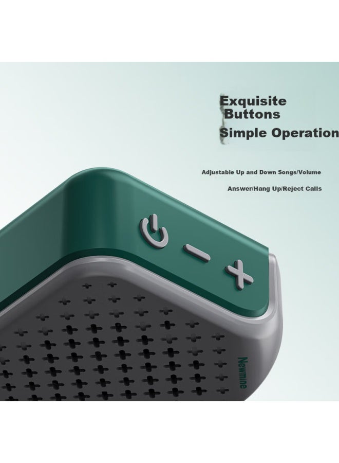 Newmine Portable Bluetooth Speaker Mini Speaker Sound Speaker Car Speaker Cash Collection Voice Broadcast Prompter Tws Version Gray Green - Image 5