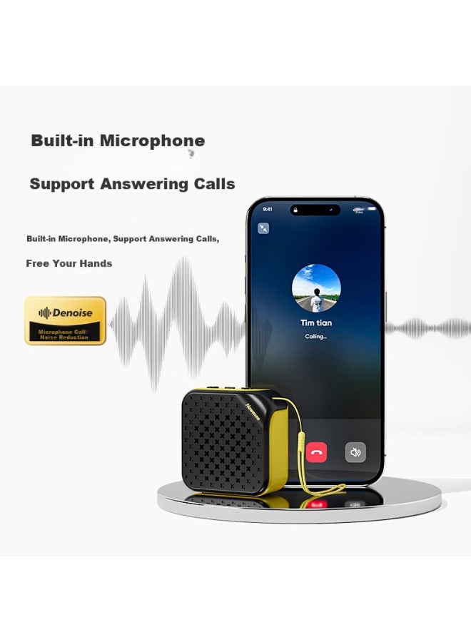 Newmine Portable Bluetooth Speaker Mini Speaker Sound Speaker Car Speaker Cash Collection Voice Broadcast Prompter Tws Version Gray Green - Image 3