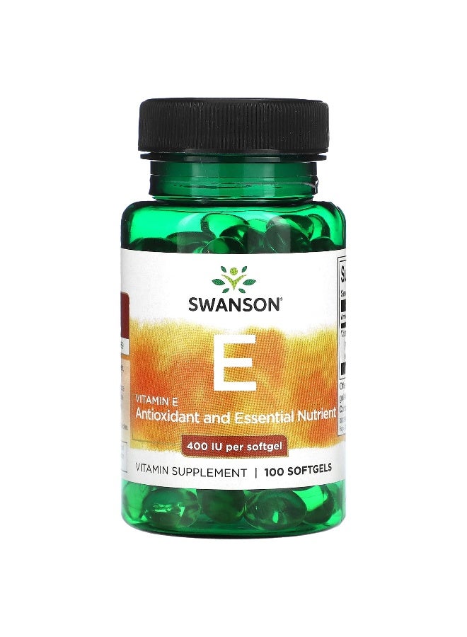 Swanson, Vitamin E, 400 IU, 100 Softgels