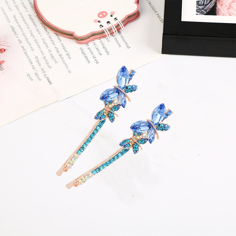 4 Pairs Hair Clips Women Rhinestone Butterflies Hair Barrettes Hair Accessories - Image 3