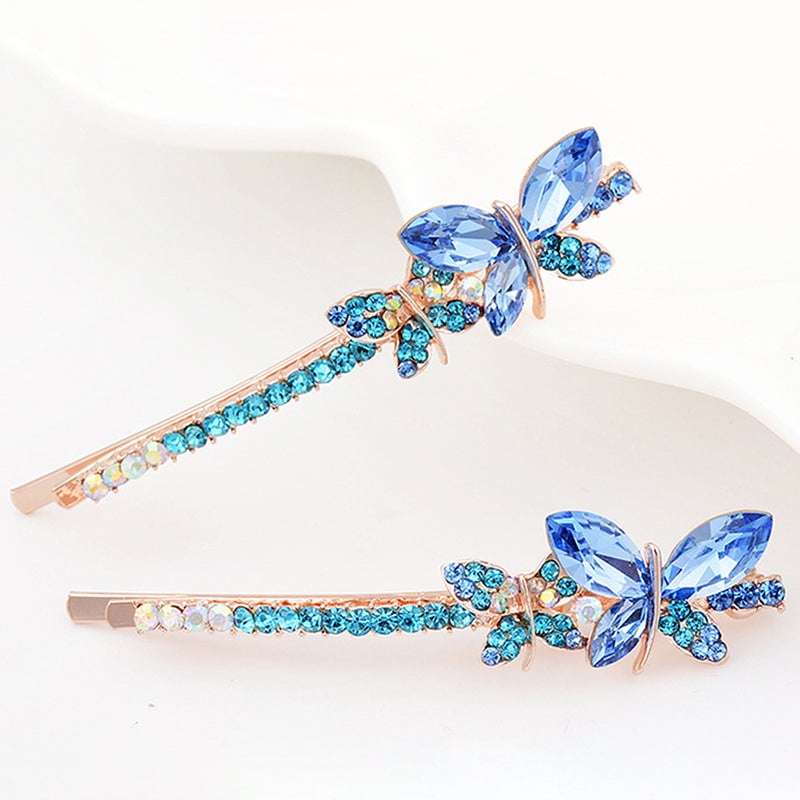 4 Pairs Hair Clips Women Rhinestone Butterflies Hair Barrettes Hair Accessories - Image 4