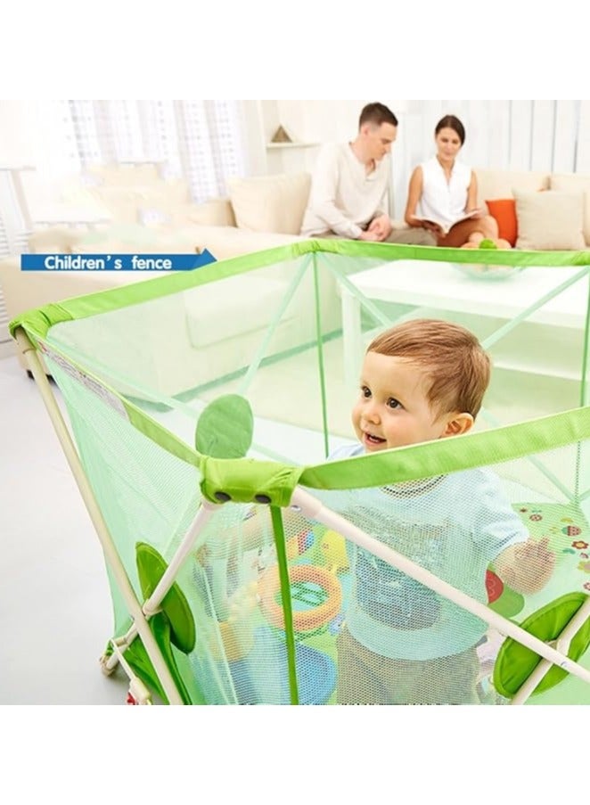 قفص لعب للأطفال بارتفاع أمان 75 سم مع بساط زحف و100 كرة ملونة – ساحة آمنة وقابلة للطي للعب في الداخل والخارج - Image 3