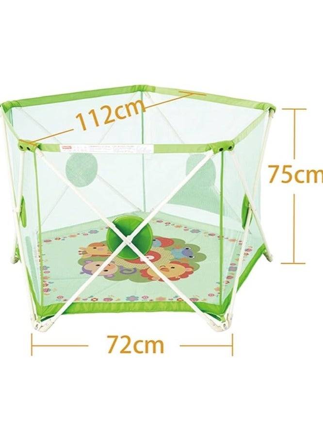 قفص لعب للأطفال بارتفاع أمان 75 سم مع بساط زحف و100 كرة ملونة – ساحة آمنة وقابلة للطي للعب في الداخل والخارج - Image 4