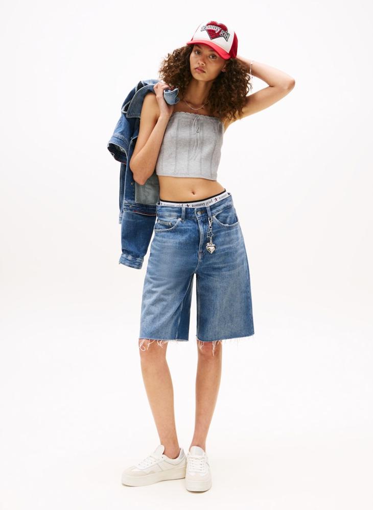 TOMMY JEANS Tommy Girl Drawstring Detailed Pointelle Cami Top - Image 3