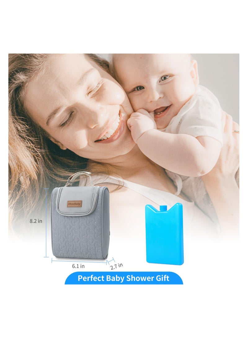 Baby Cooler Bag Breast Milk Tote Bag, Fits 4 Baby Bottles Up to 9 Ounce Insulated Bottle Bag, Baby Bottle Bag for Working Mom Nursing Mom Daycare Outdoor, Gift for New Mom Nursing Mom Daycare - Image 4