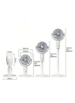 F1 5-Speed Portable Air Circulation Fan – Strong 3D Cooling with Remote Control | Energy-Saving, Ultra-Quiet Desktop & Floor Fan for Home & Office | Compact, Lightweight & Durable White Plastic Design  - Image 3