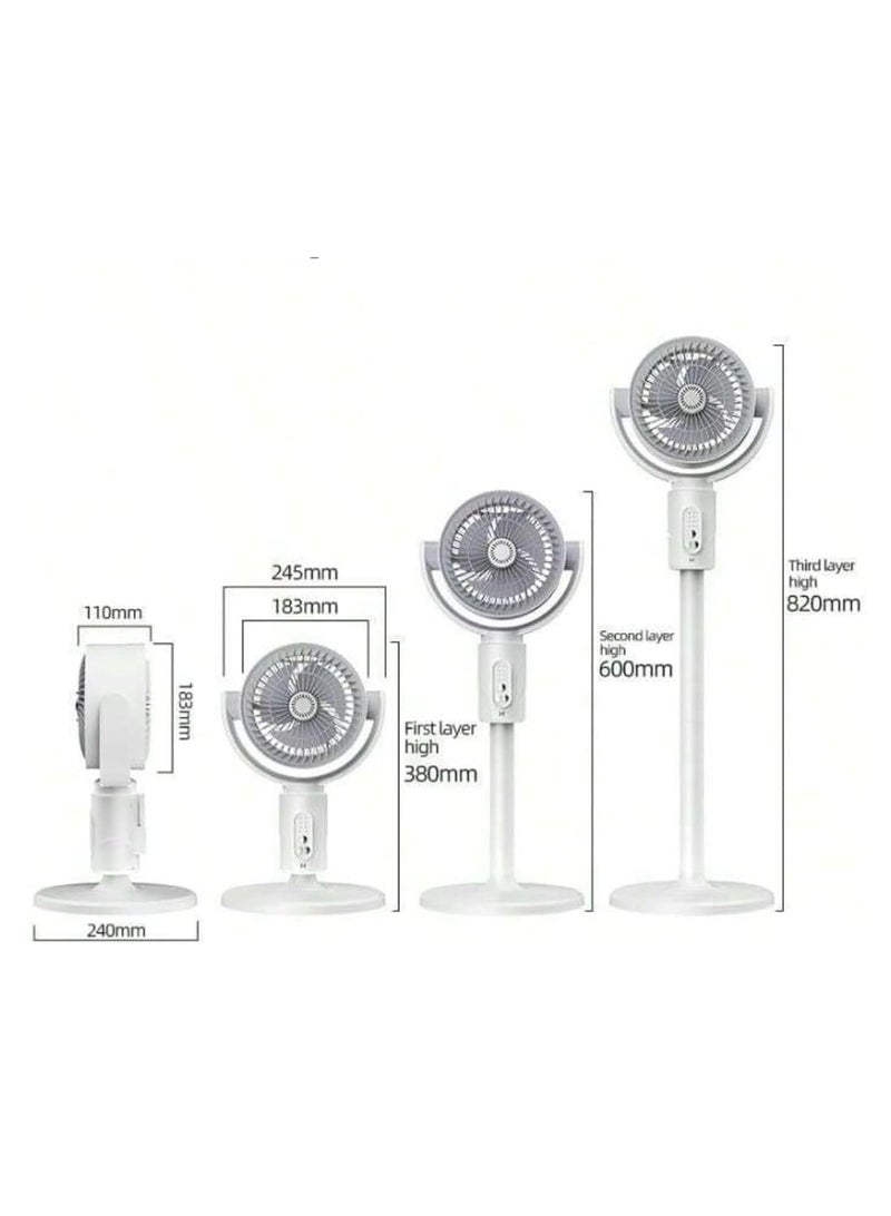 F1 5-Speed Portable Air Circulation Fan – Strong 3D Cooling with Remote Control | Energy-Saving, Ultra-Quiet Desktop & Floor Fan for Home & Office | Compact, Lightweight & Durable White Plastic Design - Image 3