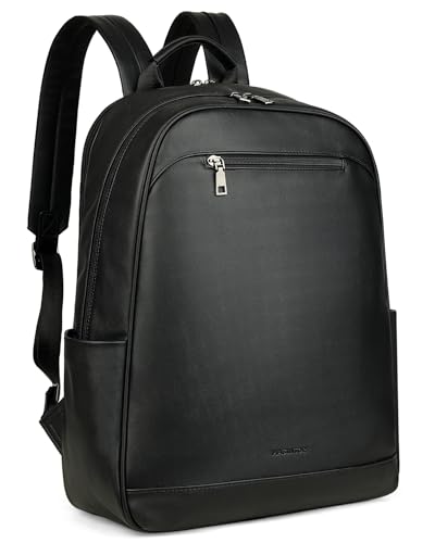 MASINTOR 156 inch Leather Laptop Backpack Purse for Women Designer Travel and Work Bag with Laptop Compartment Black - Image 1