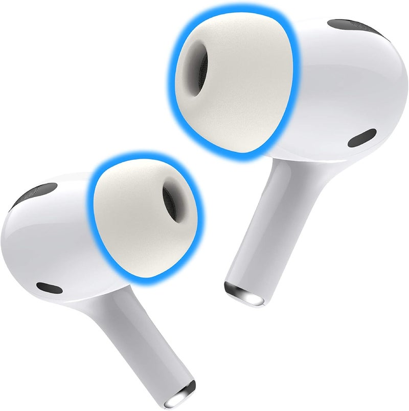 AutoLine Pro رؤوس رغوة الذاكرة Foam Masters لسماعات AirPods الجيل الأول والثاني | مريحة | آمنة | عزل ضوضاء أفضل | رؤوس بديلة إصدار 3.0 (صغيرة - 3 أزواج، أبيض) - Image 1