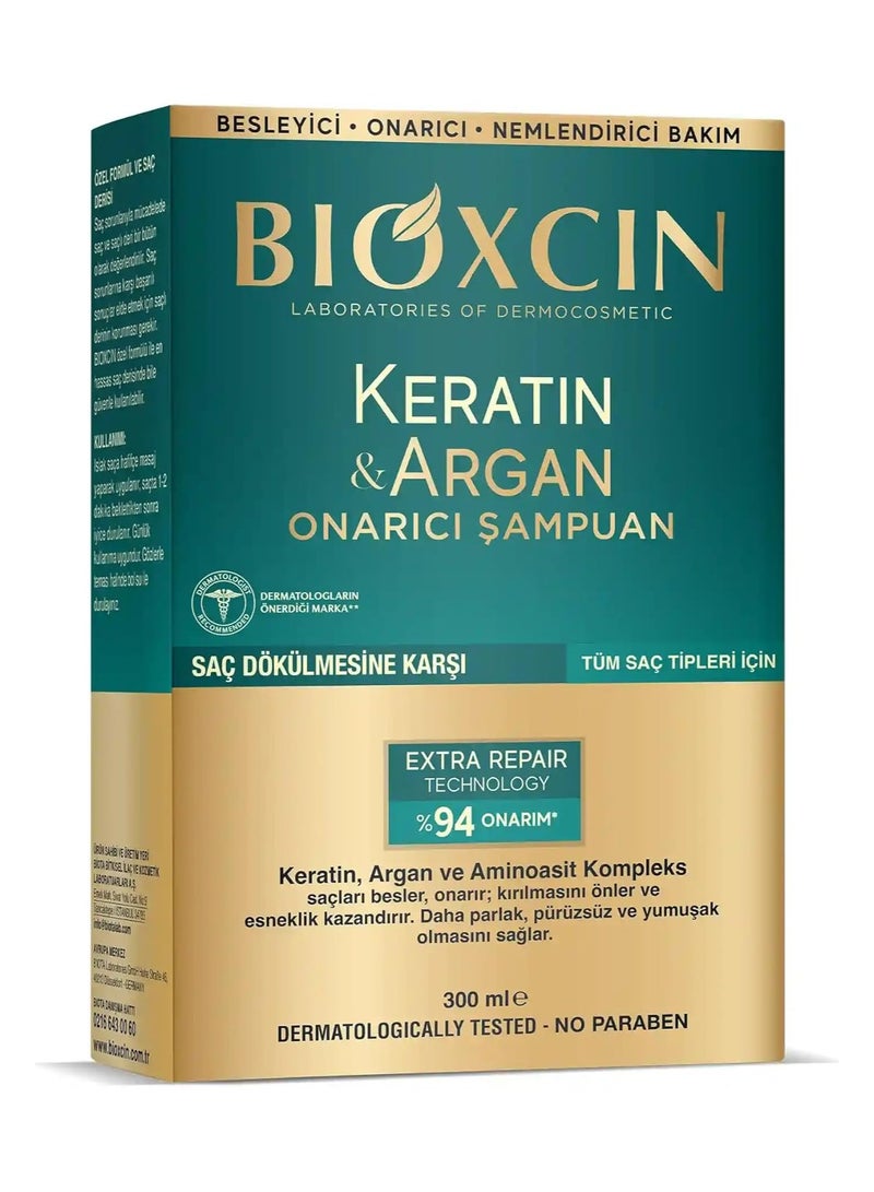 Keratin & Argan Repair Shampoo 300 ml - Worn and Damaged Hair