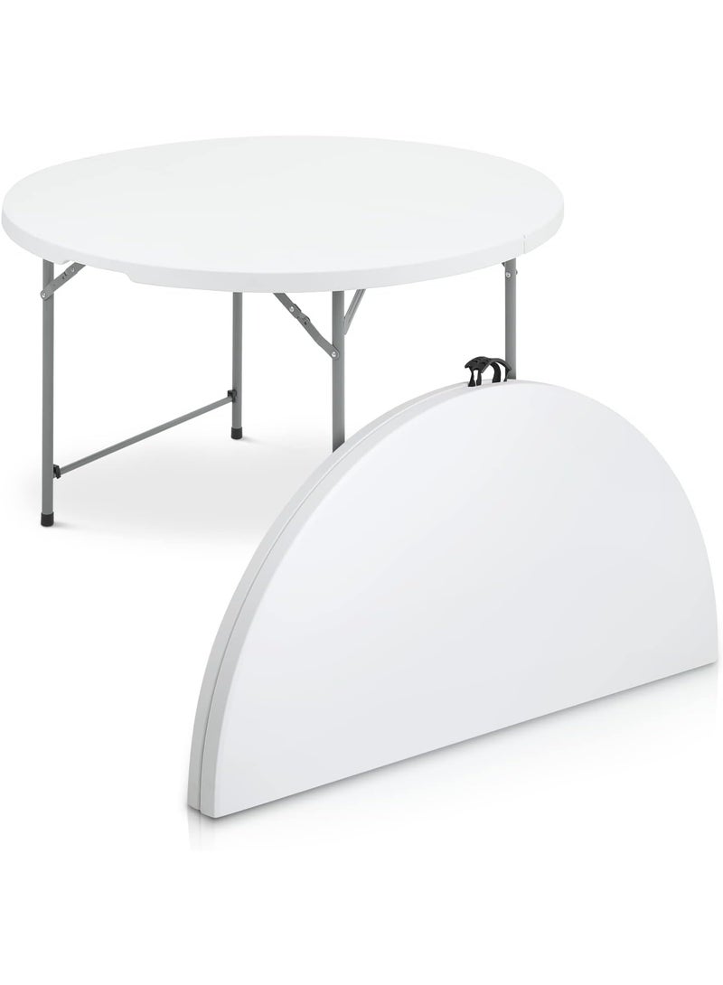 فكسر طاولة فعاليات بلاستيكية قابلة للطي من FIXER لجميع المناسبات، طاولة مأدبة قابلة للطي ومحمولة للاستخدام الداخلي والخارجي | أبيض | القطر 150 × 75 سم - Image 2