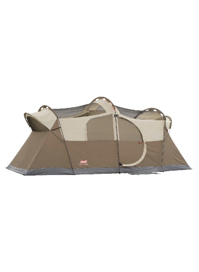 كولمان 2166923  10.5 × 10.5 × 32 بوصة كولمان ويزرماستر خيمة للتخييم الخارجي 10 أشخاص بني وحنطي - Image 2