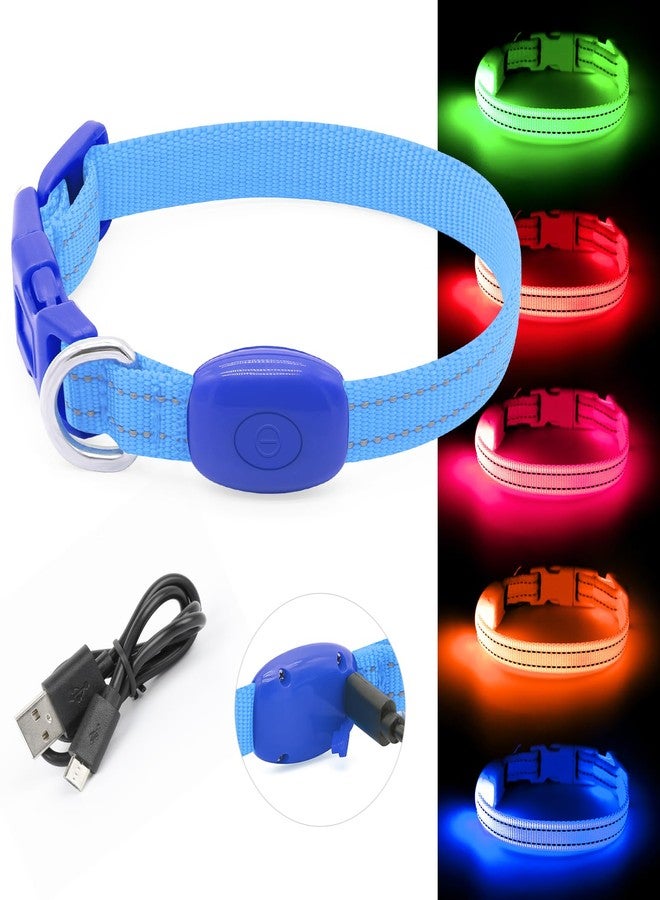 BSEEN Light Up Dog Collar - Reflective LED Dog Collar Rechargeable Glowing Cat Collars Adjustable Puppy Collar Safety Dog Lights for Night Walking (Blue, XS) - Image 2