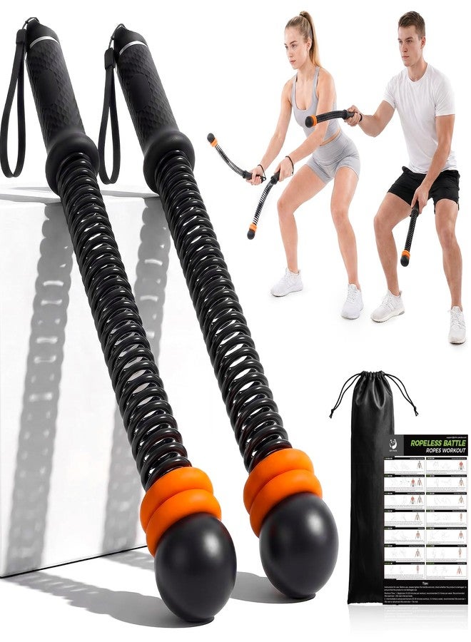 Slim Panda Weighted Ropeless Battle Ropes, 1.6-3lbs Adjustable Resistance Cordless Battle Ropes with Storage Bag & Poster, Portable Home Gym Workout Ropes for HIIT & Strength Training - Image 1