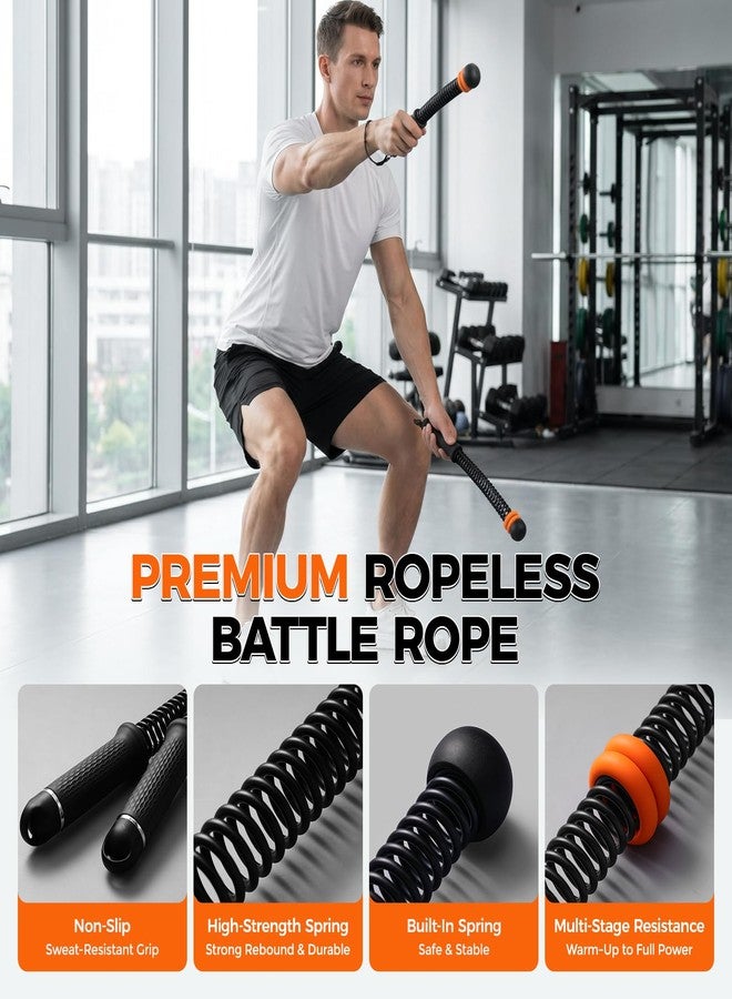 Slim Panda Weighted Ropeless Battle Ropes, 1.6-3lbs Adjustable Resistance Cordless Battle Ropes with Storage Bag & Poster, Portable Home Gym Workout Ropes for HIIT & Strength Training - Image 3