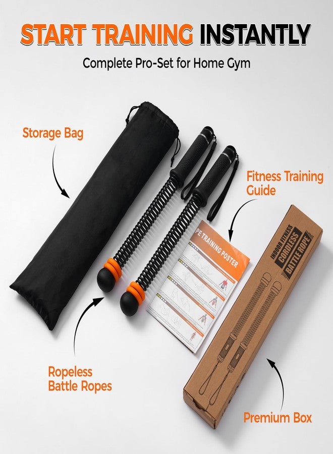 Slim Panda Weighted Ropeless Battle Ropes, 1.6-3lbs Adjustable Resistance Cordless Battle Ropes with Storage Bag & Poster, Portable Home Gym Workout Ropes for HIIT & Strength Training - Image 2