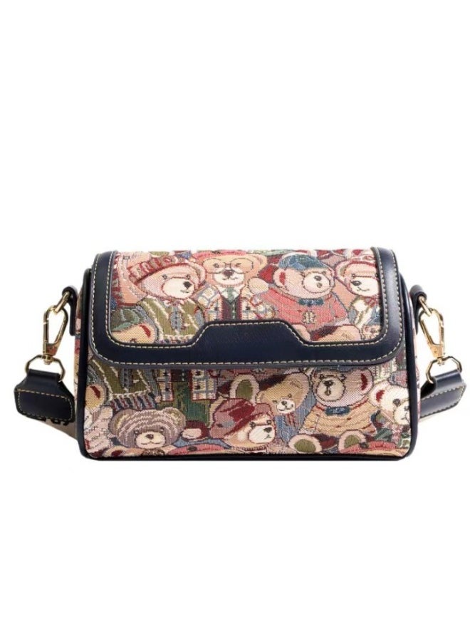 Rup Art Cartoon Bear Purses Ladies Handbags Embroidery Cosmetic Bag For Women Handbag  - Image 1