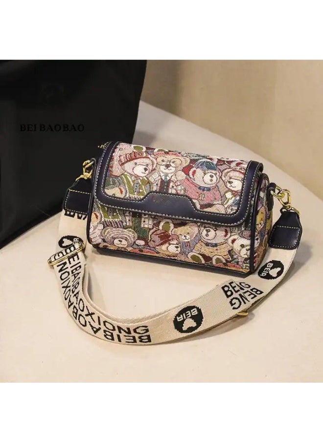 Rup Art Cartoon Bear Purses Ladies Handbags Embroidery Cosmetic Bag For Women Handbag  - Image 2