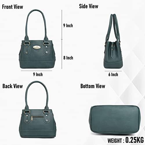 Fostelo Women's Bowie Satchel Tote Handbag for Women | Ladies Purse | Stylish Shoulder Bag | Gift For Women | Green - Image 3