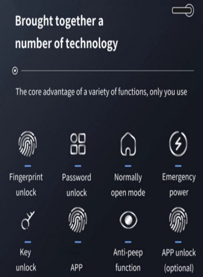 Smart Fingerprint Door Lock With 4 Ways to Unlock(Bluetooth App/Fingerprint/Code/Key),With Keypad Handle for Home, Apartment, Office, Front Door, Bedroom, Keyless Entry Door Lock  - Image 2