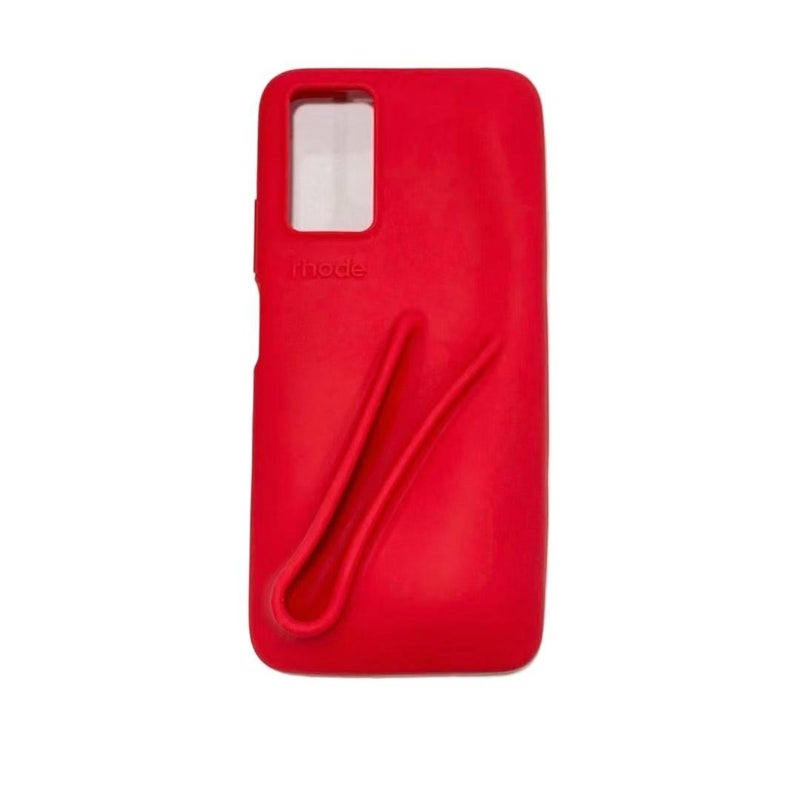 Silicone Protective Case for Redmi Note 14 Pro with Card Holder and Kickstand plus Lipstick Design plus Lanyard in Plum - Image 4