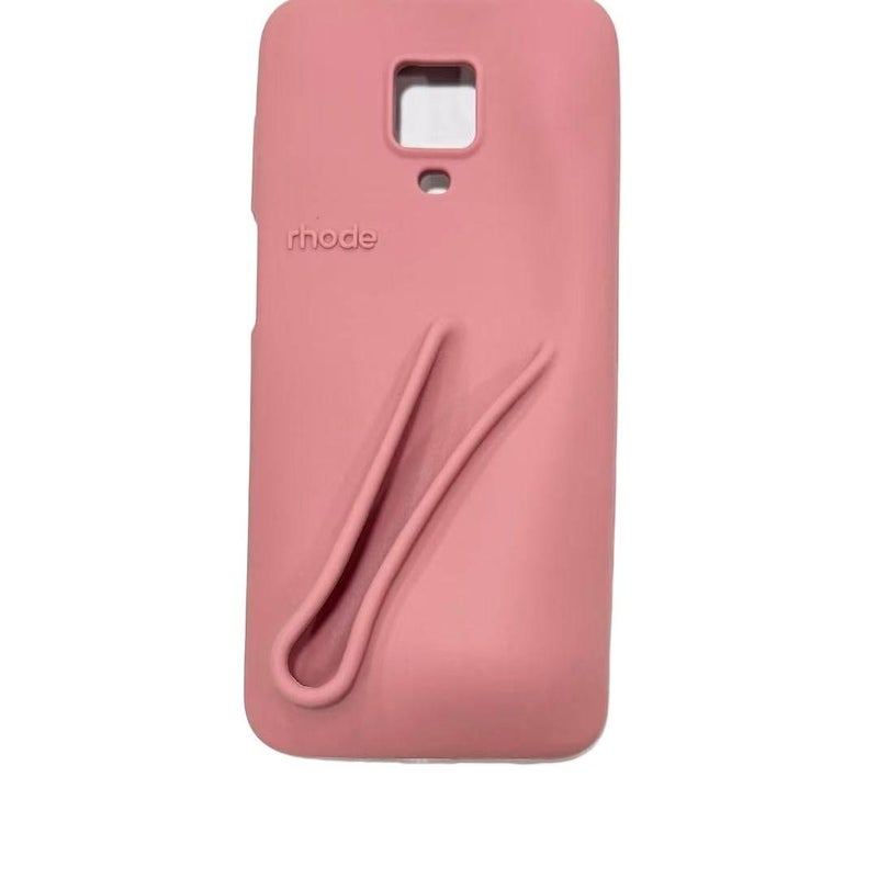 Silicone Protective Case for Redmi Note 14 Pro with Card Holder and Kickstand plus Lipstick Design plus Lanyard in Plum - Image 3
