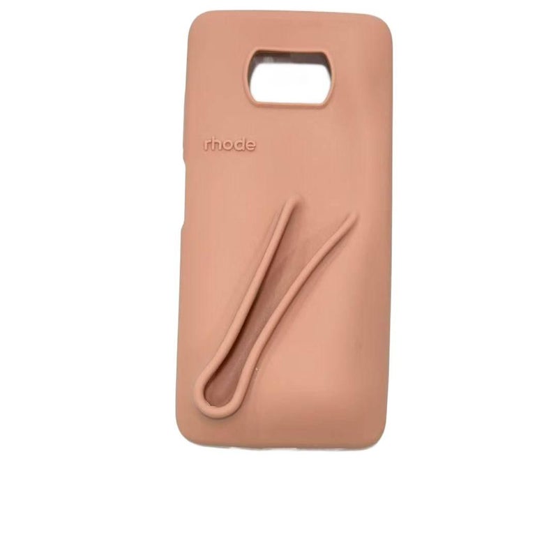 Silicone Protective Case for Redmi Note 14 Pro with Card Holder and Kickstand plus Lipstick Design plus Lanyard in Plum - Image 5