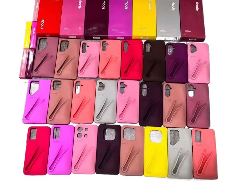Silicone Protective Case for Redmi Note 14 Pro with Card Holder and Kickstand plus Lipstick Design plus Lanyard in Plum - Image 1