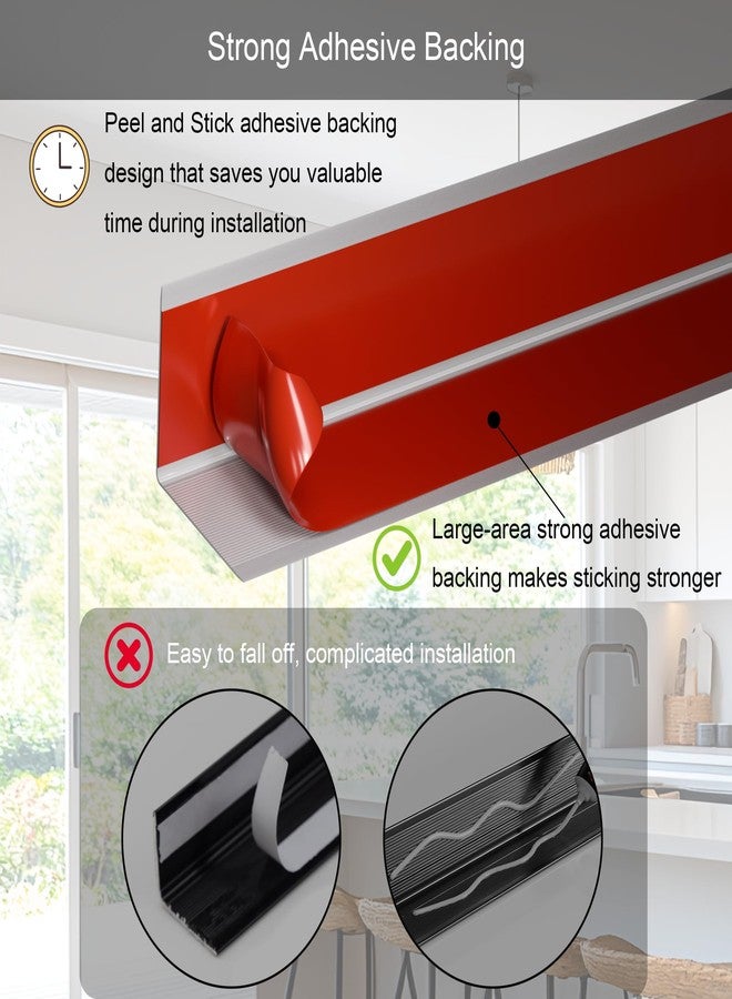 KTINITK 4Pcs 36" Metal Corner Protectors, Aluminum Self-Adhesive Corner Guards, for Edge Protection & Decoration on Walls, Furniture, Cabinets, Kitchen Islands (Gray, 36"x0.7"x0.7") - Image 4
