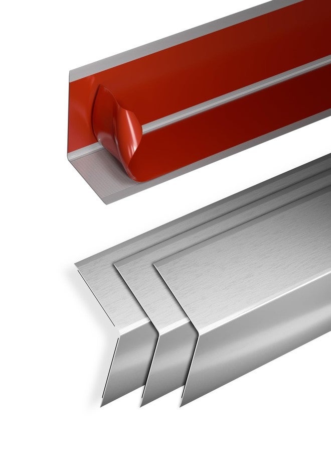 KTINITK 4Pcs 36" Metal Corner Protectors, Aluminum Self-Adhesive Corner Guards, for Edge Protection & Decoration on Walls, Furniture, Cabinets, Kitchen Islands (Gray, 36"x0.7"x0.7") - Image 1