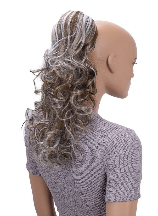 كايشا 18 ملحقات ذيل حصان هيربيسي ضخمة متموجة بني فاتح رمادي ميكس Ph37 - Image 1