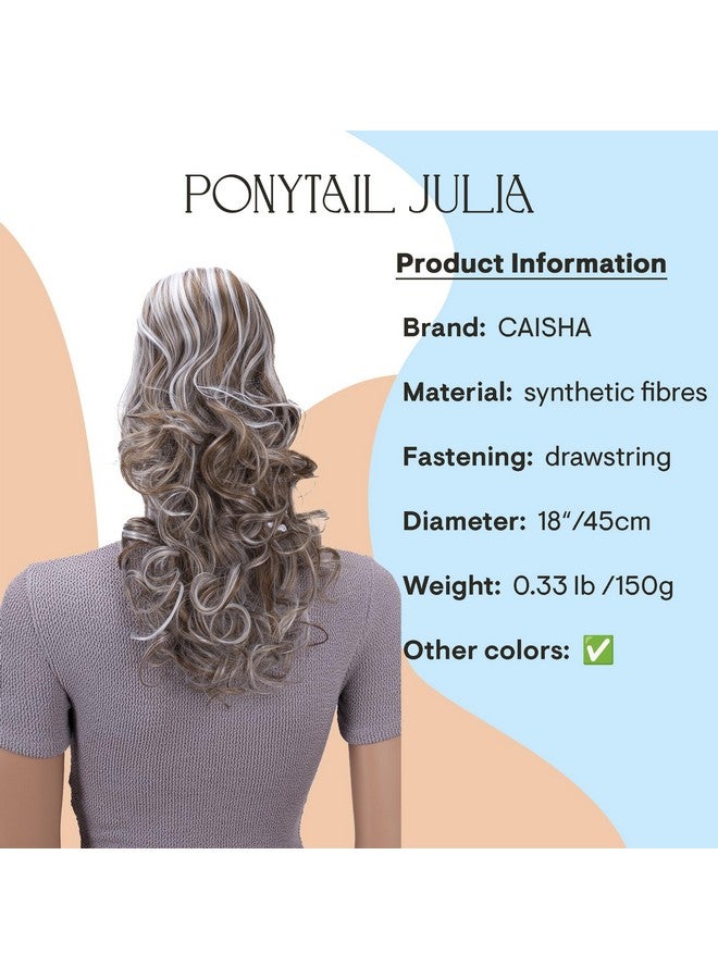 كايشا 18 ملحقات ذيل حصان هيربيسي ضخمة متموجة بني فاتح رمادي ميكس Ph37 - Image 2