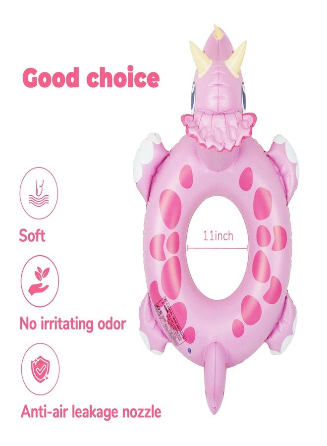 HOHQB Dinosaur Pool Rings Triceratops for Kids Girls, Swim Rings Pool Floats Kids for Ages 4-8-12, Pool Toys for Toddlers 3-5 - Image 3