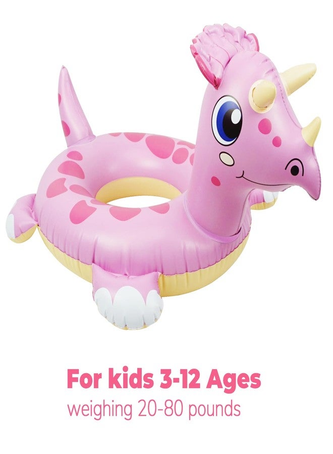 HOHQB Dinosaur Pool Rings Triceratops for Kids Girls, Swim Rings Pool Floats Kids for Ages 4-8-12, Pool Toys for Toddlers 3-5 - Image 4