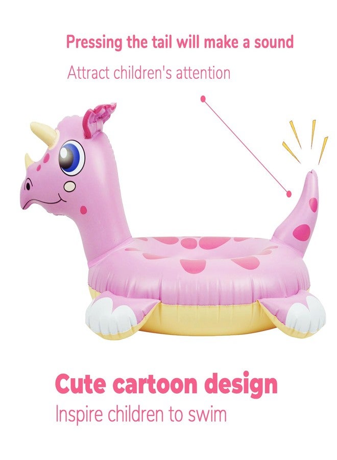 HOHQB Dinosaur Pool Rings Triceratops for Kids Girls, Swim Rings Pool Floats Kids for Ages 4-8-12, Pool Toys for Toddlers 3-5 - Image 2