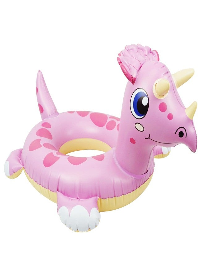 HOHQB Dinosaur Pool Rings Triceratops for Kids Girls, Swim Rings Pool Floats Kids for Ages 4-8-12, Pool Toys for Toddlers 3-5 - Image 1