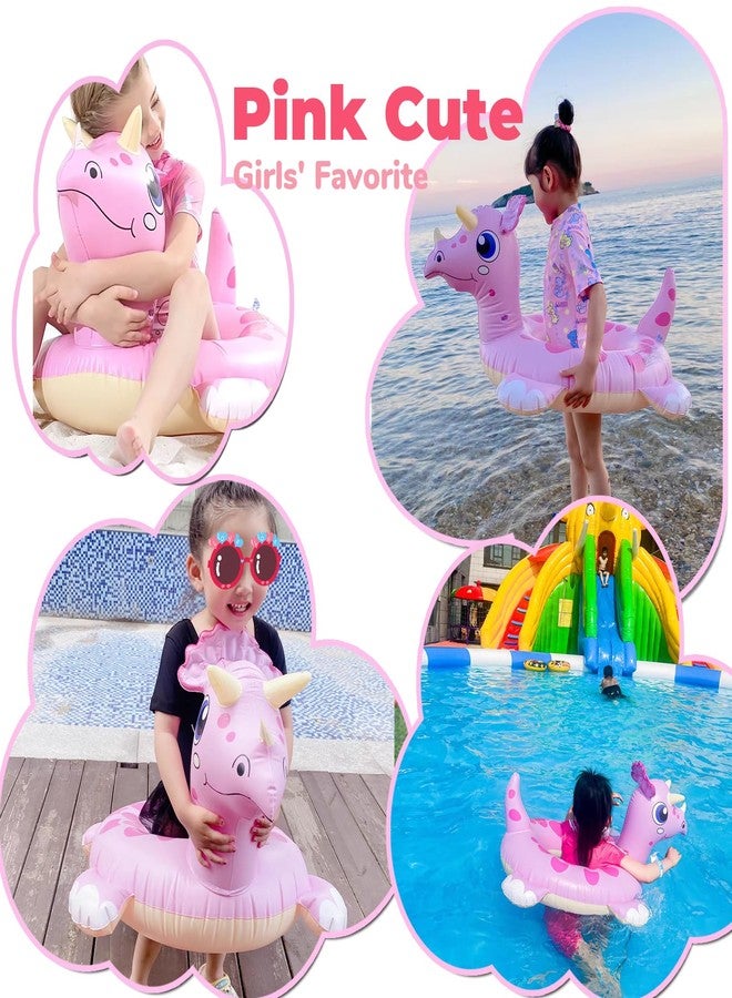 HOHQB Dinosaur Pool Rings Triceratops for Kids Girls, Swim Rings Pool Floats Kids for Ages 4-8-12, Pool Toys for Toddlers 3-5 - Image 5