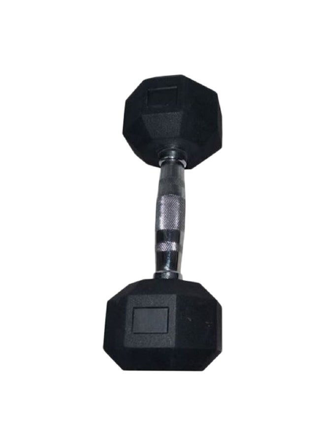 BODY SCULPTURE Hex Shaped Rubber Coated Dumbbell Black and Silver 2 kg BW-460-2KG  - Image 4