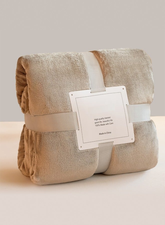 بطانية خفيفة الوزن، 1000 جرام، بطانية فائقة النعومة لجميع الفصول، بطانية للفراش والأريكة، لون بني قهوة 150 × 200 سم - Image 1