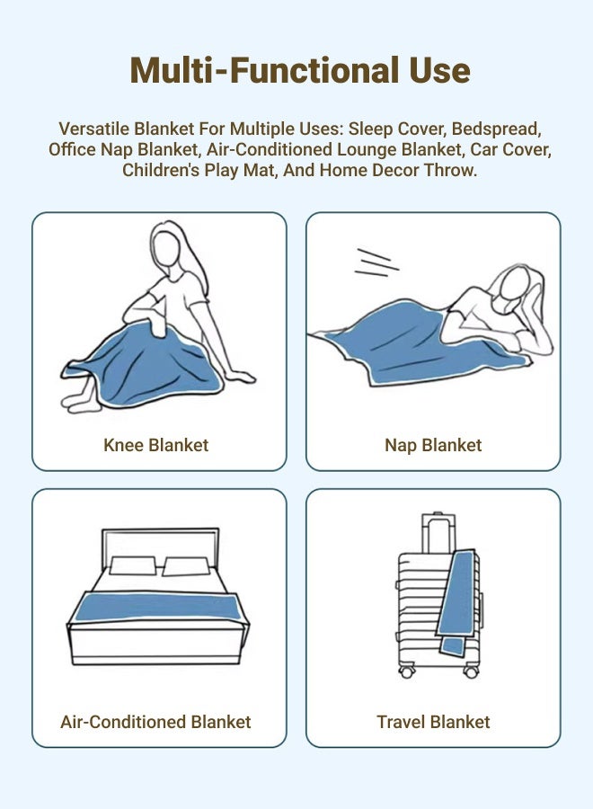بطانية خفيفة الوزن، 1000 جرام، بطانية فائقة النعومة لجميع الفصول، بطانية للفراش والأريكة، لون بني قهوة 150 × 200 سم - Image 4