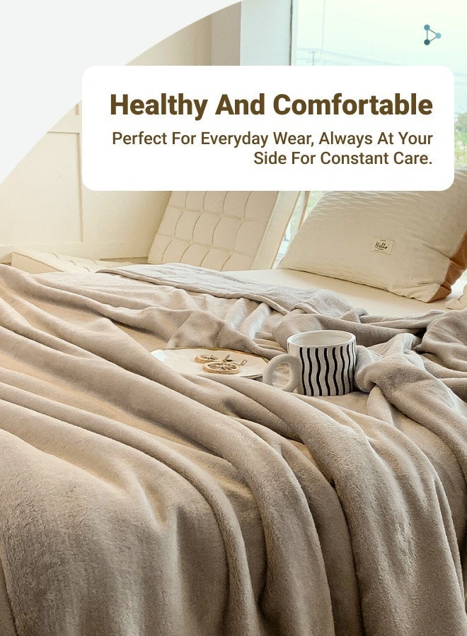 بطانية خفيفة الوزن، 1000 جرام، بطانية فائقة النعومة لجميع الفصول، بطانية للفراش والأريكة، لون بني قهوة 150 × 200 سم - Image 4