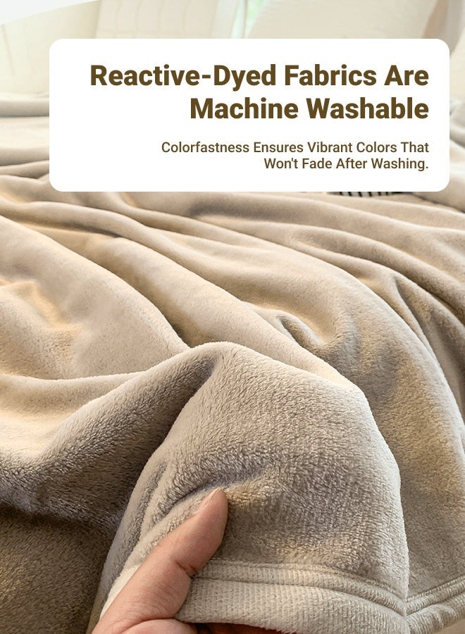 بطانية خفيفة الوزن، 1000 جرام، بطانية فائقة النعومة لجميع الفصول، بطانية للفراش والأريكة، لون بني قهوة 150 × 200 سم - Image 1