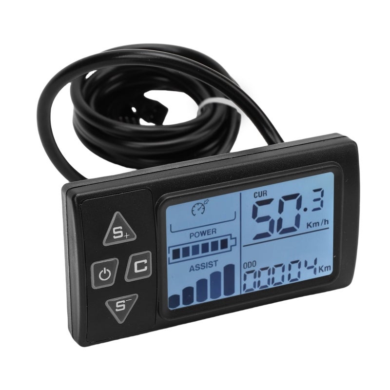 شاشة LCD للدراجة الكهربائية، لوحة مقاومة للماء من ABS لدراجة السكوتر الكهربائية، عداد سرعة للدراجة الإلكترونية، إكسسوار ركوب مع إضاءة خلفية سهل التركيب - Image 2